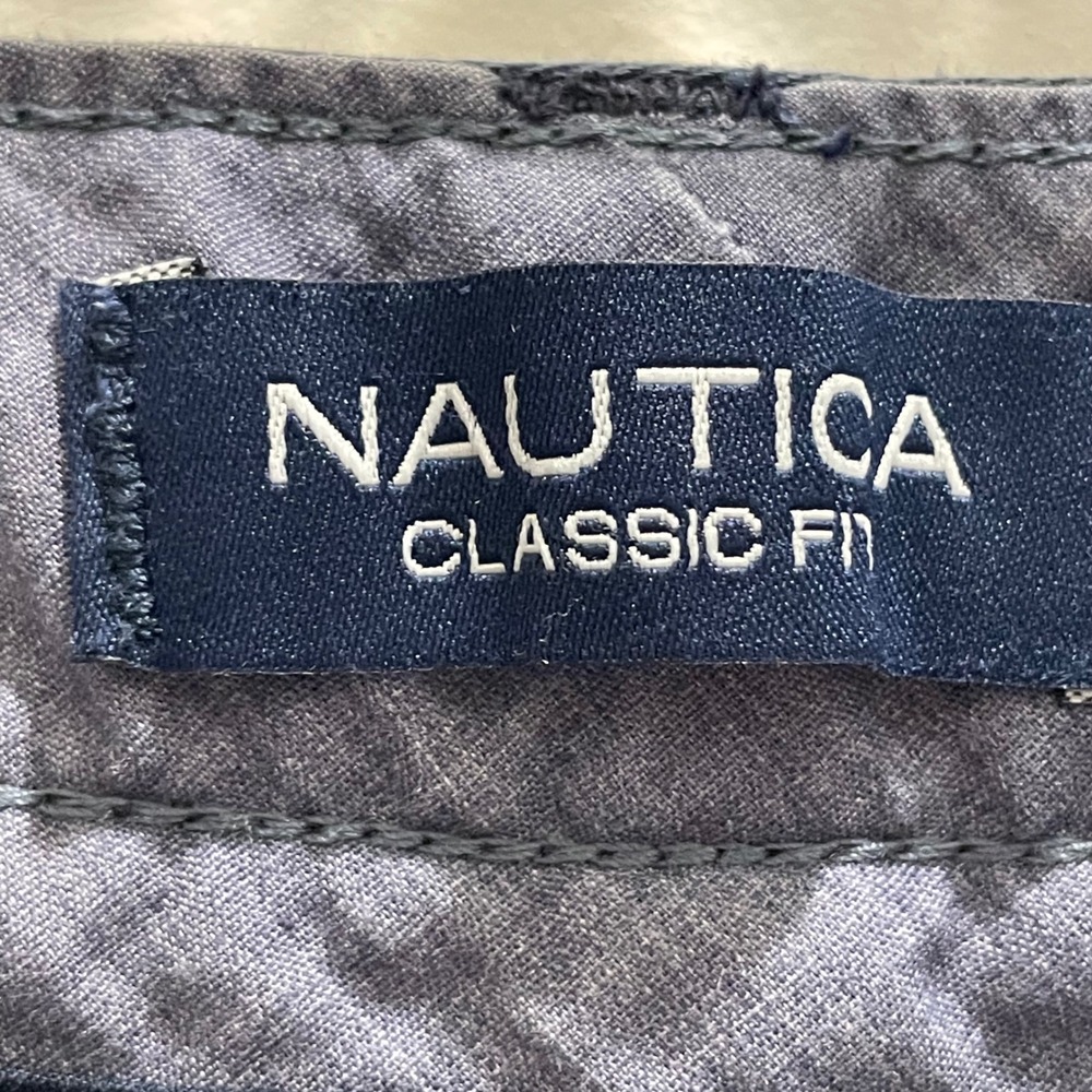 Nautica Mens Classic Fit Flex Chino Pants Navy Blue Cotton Stretch 42W 32L - Picture 4 of 7